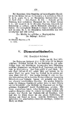 Deutsches Lesebuch : [IV Elementarschulwesen]