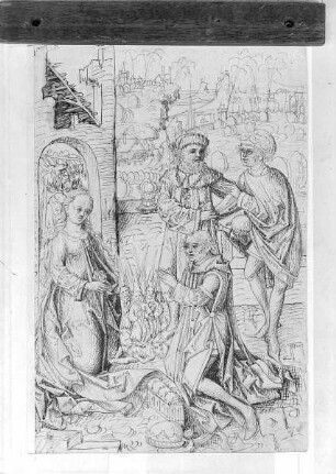 Rückseite: Anbetung des Christuskindes durch die drei Könige