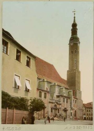 Die Kirche St. Petri und Paul (Petri-Pauli-Kirche), ehemalige Klosterkirche des Franziskanerklosters am Klosterplatz in Zittau in Sachsen, 1658-1662 im barocken Stil erbaut, Umbauten 1881
