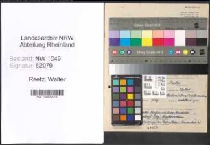 Entnazifizierung Walter Reetz , geb. 29.11.1896 (Inspektor)