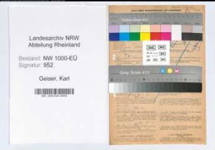 Entnazifizierung Karl Geiser, geb. 06.01.1894 (Zollsekretaer)