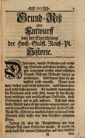 Erläutertes Voigtland, Oder vermischte zu Ergäntzung und Verbesserung der Hoch-Gräfl. Reuß-Pl. Historie dienliche Anmerckungen. 1 (1726)