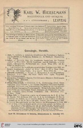 Genealogie, Heraldik (Nr.1-624)