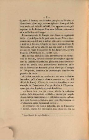 Observations sur trois médaillons romains de bronze : extrait de la Revue Numismatique. Nouvelle série, tome X, 1865