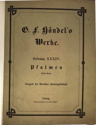 Georg Friedrich Händel's Werke, Band 34. Psalmen