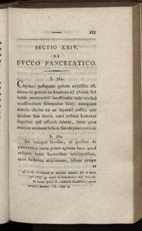 Sectio XXIV. De Succo Pancreatico