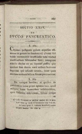 Sectio XXIV. De Succo Pancreatico