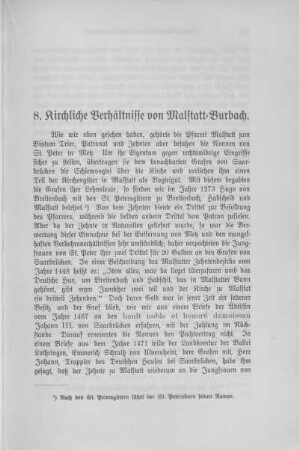 8. Kirchliche Verhältnisse von Malstatt-Burbach.