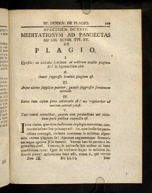 929-943, Spec. 624. De Plagio