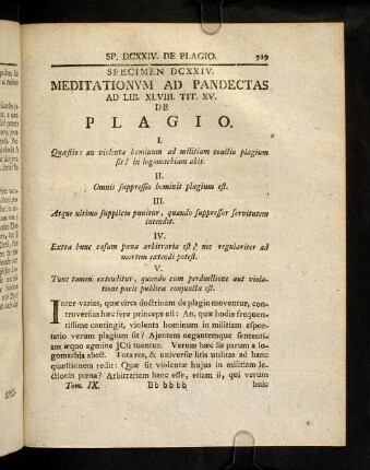929-943, Spec. 624. De Plagio
