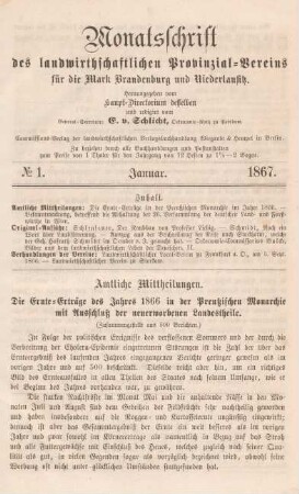 No 1. Januar. 1867.