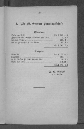 1. Die St. Georger Sonntagsschule.