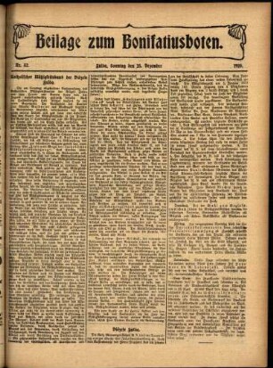 Zweite Ausgabe vom Sonntag, den 25. Dezember 1910.