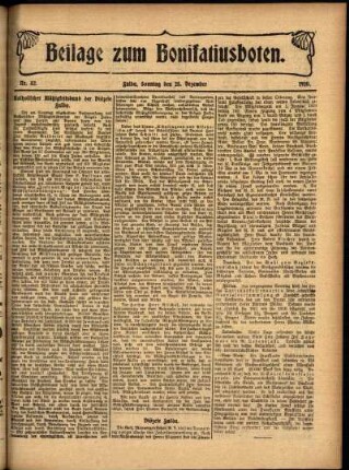 Zweite Ausgabe vom Sonntag, den 25. Dezember 1910.