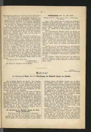 Ausschußsitzung vom 14. Juli 1876