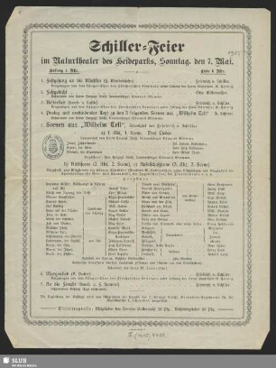 Schiller-Feier im Natur-Theater des Heideparks, Sonntag den 7. Mai