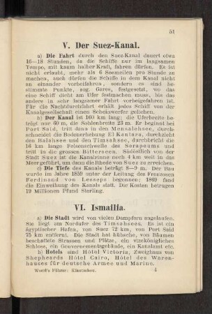 V. Der Suez-Kanal.