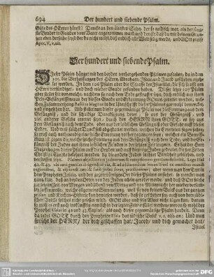 Der hundert und siebende Psalm