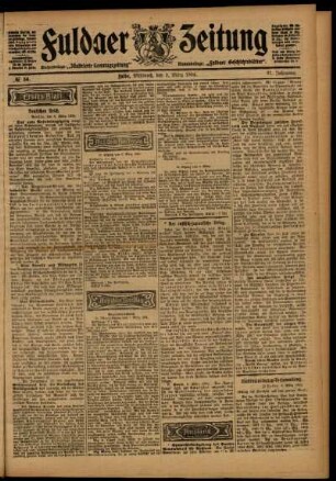 Erste Ausgabe vom Mittwoch, den 09. März 1904.