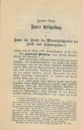 Zweiter Theil. Neuere Gesetzgebung.