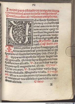 Diurnale Ratisponense : [I,1-5 und II,1-6], [II,5]. Pars aestivalis. Proprium de tempore. Proprium de sanctis