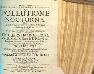 Diss. inaug. med. de pollutione nocturna
