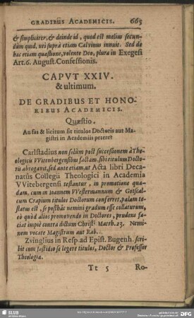 Caput XIV. & ultimum. De Gradibus Et Honoribus Academicis