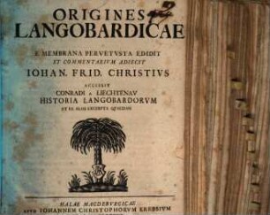 Origines Langobardicae E membrana Pervetusta
