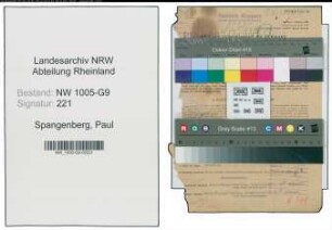 Entnazifizierung Paul Spangenberg , geb. 14.11.1894 (Kfm. Angestellter)