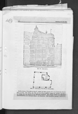 Abb. 893. Hulbe-Haus. Abb. 894. Hulbe-Haus, Grundriß des Erdgeschosses.