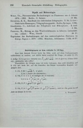 Berichtigungen zu dem Aufsatz S. 169flgg.