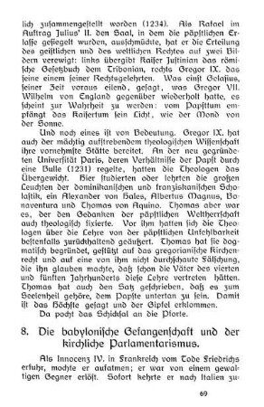 8. Die babylonische Gefangenschaft und der kirchliche Parlamentarismus.