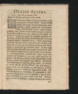 Oratio Altera.