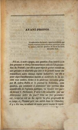 Organisation du travail, d'après la théorie de Fourier