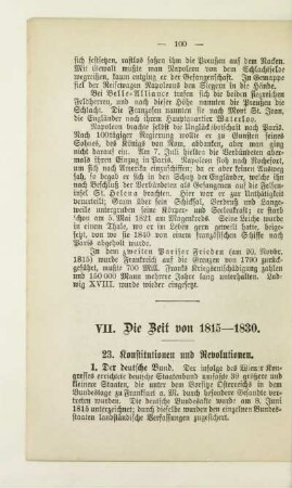 VII. Die Zeit von 1815-1830
