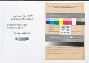 Entnazifizierung Wilhelm Denke , geb. 07.06.1891 (Reichsluftaufsichtsmeister)