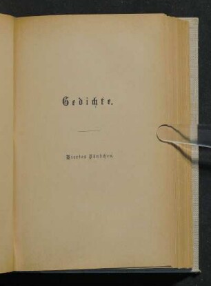 Gedichte. Viertes Bändchen