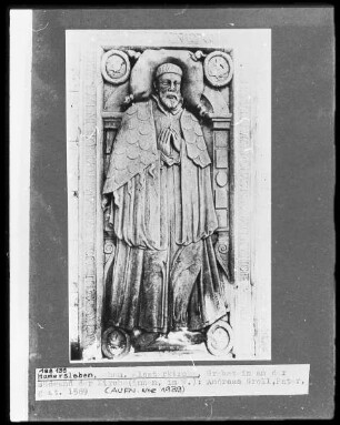 Grabstein für Pater Andreas Groll, verstorben 1589