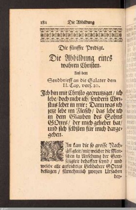 Die fünffte Predigt.