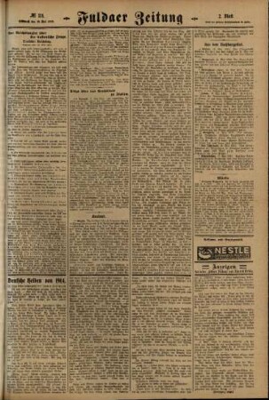 Zweite Ausgabe vom Mittwoch, den 19. Mai 1915.