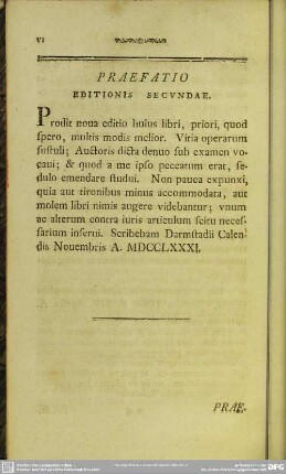Praefatio Editionis Secundae