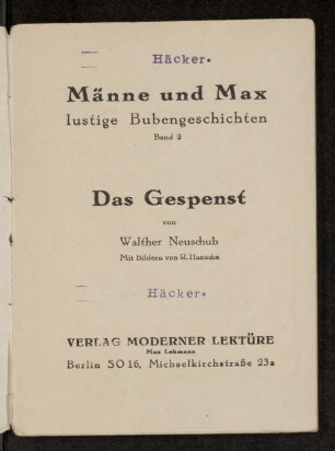 Bd. 2: Das Gespenst