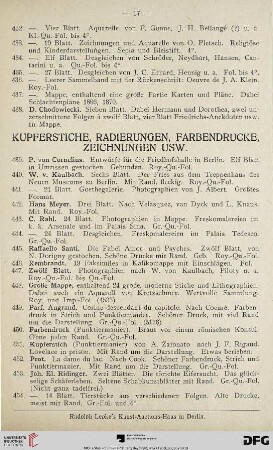 Kupferstiche, Radierungen, Farbendrucke, Zeichnungen (Nr. 439-614)