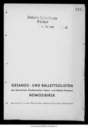 Gesangs- und Ballettsolisten des [...] Opern- und Ballett-Theaters Nowosibirsk