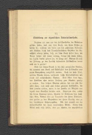 VI. Einleitung zur eigentlichen Naturheilmethode.