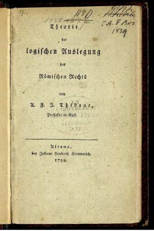 Theorie der logischen Auslegung des Römischen Rechts