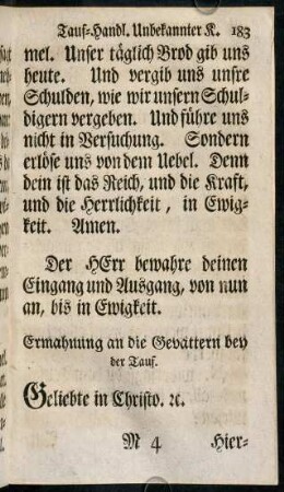 183-190, Ermahnungen an die Gevattern...
