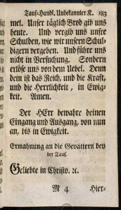 183-190, Ermahnungen an die Gevattern...