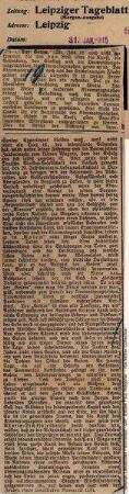 Kritik aus Leipziger Tageblatt (31.01.1915)
