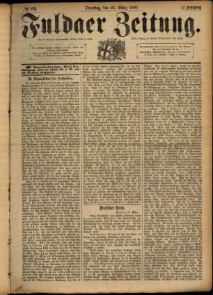 Ausgabe vom Dienstag, den 25. März 1890.